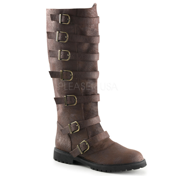 Mens Distressed Cosplay Knee High Boots main image 5